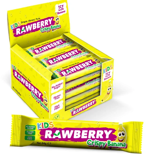 RAWBERRY Kids Crispy Banana Vegan Bars Without Additives