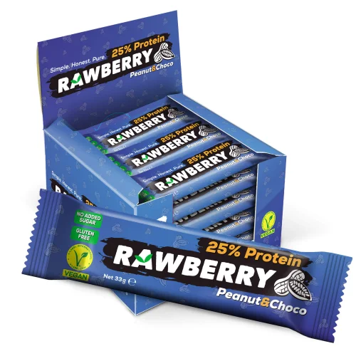 RAWBERRY Peanut&Choco Vegane Riegel ohne Zusatzstoffe