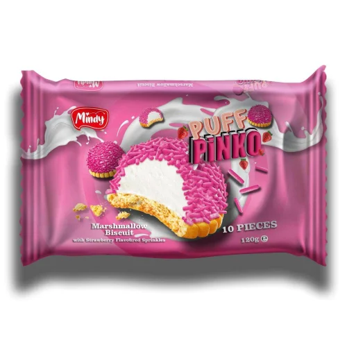 Mindy „Puff Pinko“ Marshmallow-Keks mit Erdbeeraroma-Streuseln